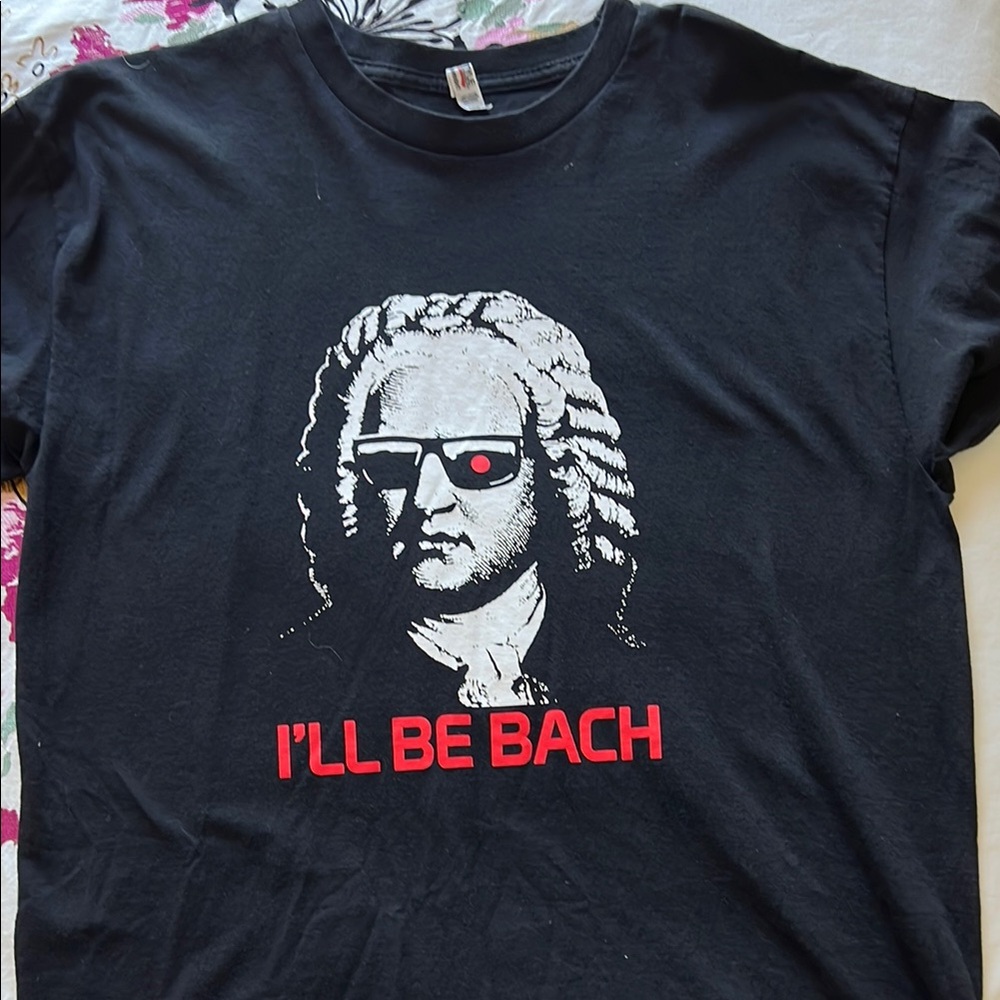 Black and Red Short Sleeve Tee with Graphic Design